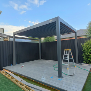 Système de couverture de pergola bioclimatique automatique imperméable en aluminium pour extérieur, pergola à lames orientables en aluminium - Product Image 1