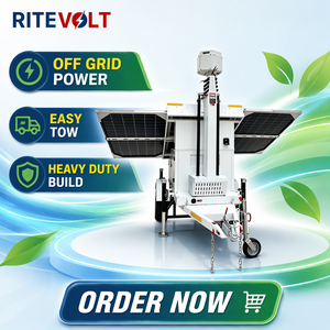 Tour photovoltaïque mobile à énergie solaire, remorque de stockage d'énergie à panneaux solaires avec éclairage LED et alimentation CC - Product Image 2
