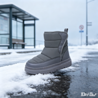 Bottes de neige pour enfants en gros, plusieurs tailles, noires, roses, violettes, doublées de fourrure, imperméables, antidérapantes, pour l'hiver froid