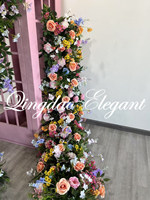 EG-RF08 buatan tangan, hiasan latar belakang pernikahan seri gaya Monet bola bunga dan baris untuk Stand ponsel Thanksgiving