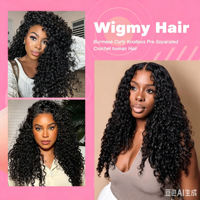 Extensions de cheveux humains bruts 100% naturels pour tresses bohèmes, cheveux au crochet effet plume, cheveux au crochet à nœuds miracle, bouclés birmanes pour tressage