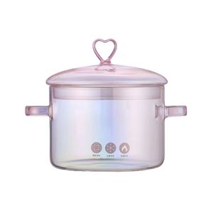 Olla para Sopa y Caldo de Vidrio de Borosilicato Transparente Rosa Resistente al Calor, Apta para Lavavajillas y Horno, para Cocina de <span class=keywords><strong>Gas</strong></span> - Product Image 6