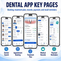 Développement d'applications de clinique dentaire personnalisées pour iOS et Android avec réservation de rendez-vous chez le dentiste, plans de traitement, dossiers médicaux LionCreate