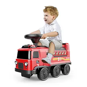 Caminhão de bombeiros 2 em 1, conjunto de brinquedos, aventura, passeio no carro deslizante, crianças, passeio, carro de brinquedos, com luz e música