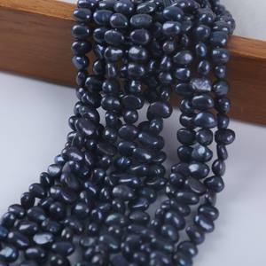 Natural 18cm5-6mm Freshwater Black Baroque Pearls Loose DIY Handmade Jewelry Material Two Sided <b>Gloss</b> <b>White</b> & Pink Color Options - Product Image 3