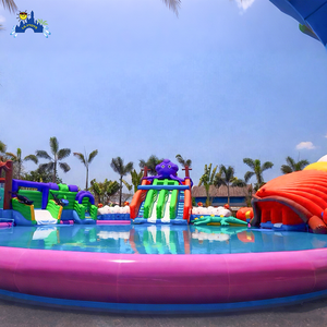 Parc aquatique gonflable rond extérieur pour équipements de jeux aquatiques, zone de divertissement aquatique - Product Image 3