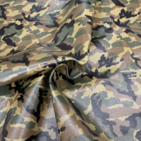 Kain Kulit Sapi Asli Motif Kamuflase Tekstur Lychee untuk Tas dan Jaket