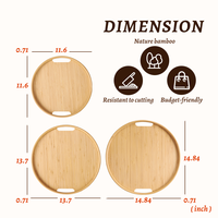 Plateau décoratif réutilisable en bois rétro, durable et compatible lave-vaisselle, ensemble de plateaux à gâteaux en bambou, cadeaux d'affaires, pour canapé, savon, nourriture