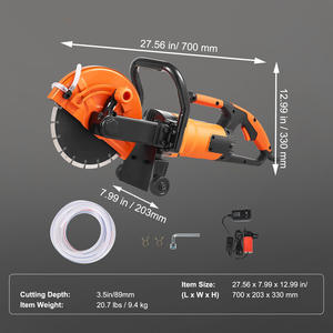 Scie circulaire 1800W, 9 lames, profondeur de coupe 3,5 cm, outils de découpe industriels pour bricolage, béton, pierre, brique, porcelaine, moteur 1800W, 9 pouces - Product Image 6