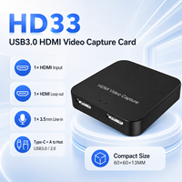 Tarjeta Capturadora de Video HDMI a USB 3.0 4K con Salida en Bucle, 1080P 60Hz, Entrada de Audio de 3.5mm, Caja Grabadora para Transmisión en Vivo PS5 PC