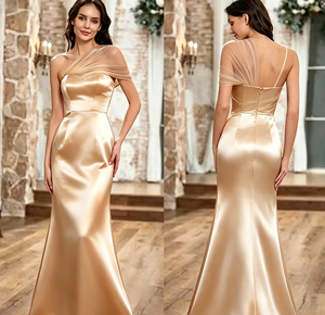 <span class=keywords><strong>Abito</strong></span> da ballo in raso elegante a forma di sirena monospalla - Product Image 2