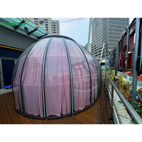 Dôme géodésique gonflable de conception moderne, bloquant les UV, avec couverture de piscine en polycarbonate et aluminium, pour usage hôtelier