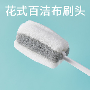 Brosse à tasses Geiro avec éponge à récurer, blanc et gris spatial, pour nettoyer les verres et les tasses - Product Image 5