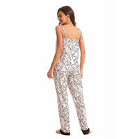 Ensemble de pyjama pour femmes, robe à manches longues en polyester et coton, ensemble trois pièces, style européen et américain, vêtements de détente d'automne