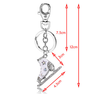 Porte-clés de mode en métal, motif patins à glace et <span class=keywords><strong>chaussures</strong></span> de <span class=keywords><strong>ski</strong></span>, orné de strass en cristal, souvenir d'hiver, pour le sport - Product Image 5