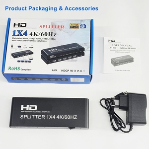 Répartiteur HDTV <span class=keywords><strong>4</strong></span> ports <span class=keywords><strong>HDMI</strong></span> 2.0V <span class=keywords><strong>1</strong></span> <span class=keywords><strong>entrée</strong></span> <span class=keywords><strong>4</strong></span> <span class=keywords><strong>sorties</strong></span>, compatible 4K 60Hz 3D avec audio - Product Image 2