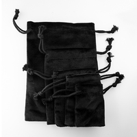 Sacs en velours néerlandais noir avec cordon de serrage, 5x7cm, 7x9cm, 8x10cm, 9x12cm, 10x14cm, 13x18mm, pour bijoux, cadeaux, présentation et emballage
