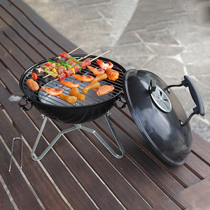 Charcoal Pot 14-Inch Portable Outdoor BBQ Grill Ball Charcoal Grill Small Barbecue Grill - Product Image 1