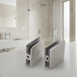 Puerta de Ducha de Vidrio Templado sin Marco con Barandilla de Acero Inoxidable Pulido de 0 Grados y un Solo Puerto Cuadrado SVA-008A en Colores Personalizados - Product Image 2