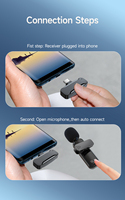 Microphone Lavalier Sans Fil 3-en-1 Anti-Bruit, Mini Micro Cravate Sans Fil pour Android et iOS