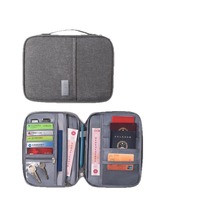 Portefeuille de voyage grande capacité avec logo personnalisé, porte-cartes, organiseur de documents, pochette multifonctionnelle, blocage RFID