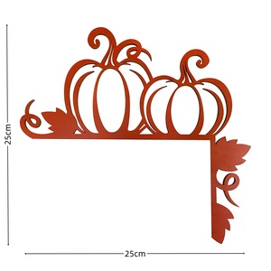 Decoración de esquina de puerta de madera para Halloween, forma de calabaza, decoración interior para el hogar, duradera - Product Image 5