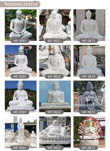 Statue de <span class=keywords><strong>Bouddha</strong></span> assis en marbre blanc de grande taille pour l'extérieur, base en lotus, sculpture de <span class=keywords><strong>Bouddha</strong></span> en pierre pour la décoration de jardin et de temple - Product Image 6