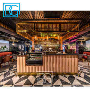 Negozio al dettaglio Interior Design Modern Coffee Bar tavolini da caffè in legno Bubble Tea Counter - Product Image 2