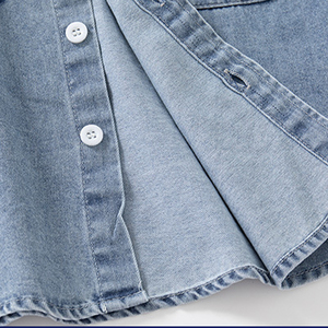 도매 봄 가을 패션 어린이 유아 아기 소년 데님 긴 소매 셔츠 탑 - Product Image 6