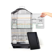 Cage d'élevage d'oiseaux en acier inoxydable Haierc, vente chaude, toit ouvert, plateau en plastique à motif de points, cage d'élevage de perroquets