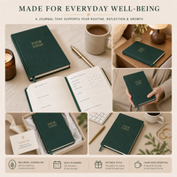 Journal de bien-être personnalisé, journal de soins personnels et journal quotidien pour des objectifs de santé personnels, suivi du sommeil et de l'alimentation, planificateur de bien-être