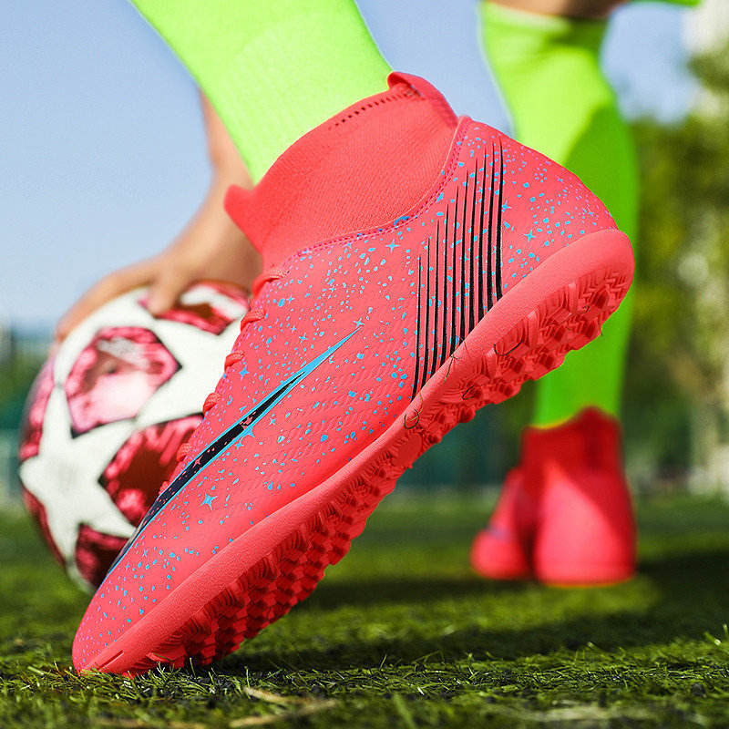 Best Price Men's Boys High Top Football Shoes Sports Men Soccer