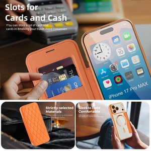 เคสโทรศัพท์แบบกระเป๋าสตางค์หนัง PU แม่เหล็กแฟชั่น สำหรับ iPhone 17 11 12 13 14 15 16 Pro Max 17 Air ฝาหลังใส ป้องกันอย่างดี - Product Image 3