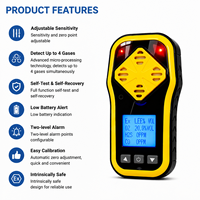 Détecteur de gaz intelligent portable 4 en 1 CAATM BT-CAHG300-4, sensibilité réglable, CO, H2S, O2, EX, pour la sécurité sur le lieu de travail