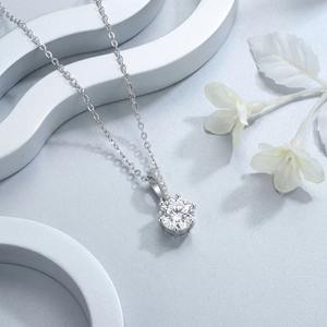 Collier en argent sterling 925 avec moissanite <span class=keywords><strong>1</strong></span> <span class=keywords><strong>carat</strong></span>, bijoux de mariage pour femmes, pendentif en argent S925 avec pierre scintillante, livraison rapide - Product Image 3
