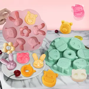 D5014可爱卡通迷你兔子饼干慕斯蛋糕冰淇淋冰淇淋冰块果冻巧克力装饰树脂模具硅胶3D模具
