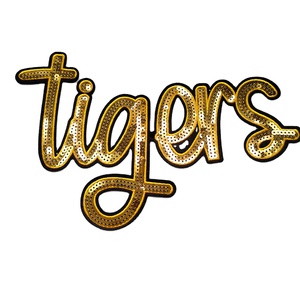 Patch Tigres Brodé 3D Fait Main avec Grandes Paillettes Scintillantes Thermocollant pour Maillots de Football Viking (Polyester) - Product Image 1