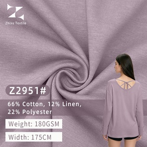 Tissu <span class=keywords><strong>jersey</strong></span> simple en mélange <span class=keywords><strong>de</strong></span> coton peigné et <span class=keywords><strong>de</strong></span> <span class=keywords><strong>lin</strong></span> <span class=keywords><strong>de</strong></span> qualité supérieure, respirant et absorbant l'humidité, idéal pour les t-shirts, les robes et les vêtements <span class=keywords><strong>de</strong></span> détente - Product Image 1