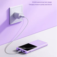 Stasiun pengisian daya portabel Tipe C 10000 Mah 66w, Bank daya tampilan Led layar besar