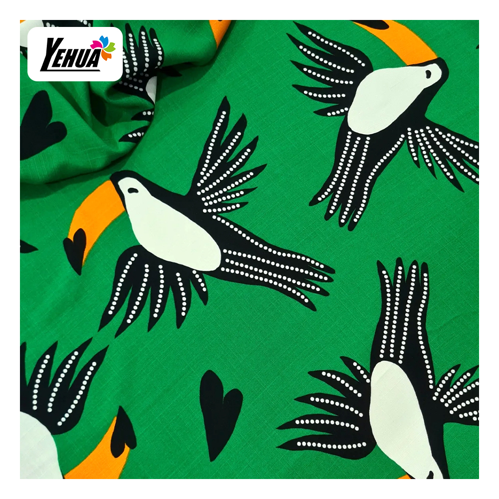 Hot Sale Brazil Customized Slub Printed Viscose Fabric Rayon Slub Woven Fabric for Girls' Tops Blouses Garments