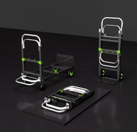 Chariot utilitaire pliable en aluminium 2 en 1, capacité de charge de 300 lb, pour déplacer les bagages et les boîtes