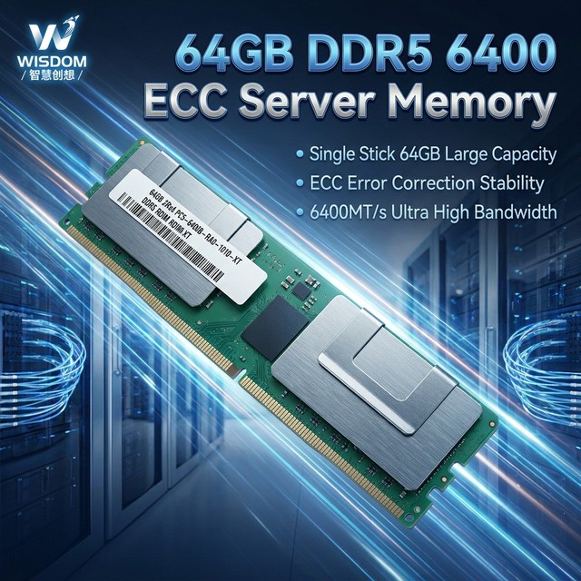 64GB DDR5 6400MT s PC5 51200 2Rx4 RDIMM ECC Registered Memory for AI Training High Performance Computing HPC DDR5 Server Memory