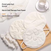 A3243 Masque facial et pour les yeux en microfibre corail, double couche épaissie, compresse chaude, vapeur, pour soins de beauté