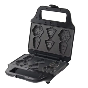 ANBO 3 en 1 <span class=keywords><strong>4</strong></span> <span class=keywords><strong>tranches</strong></span> de Sandwich Maker plaques à revêtement antiadhésif ouvre 180 degrés SS Surface - Product Image 2