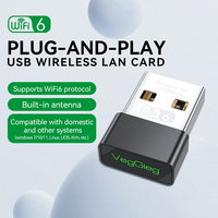 Adaptateur Wifi de haute qualité Veggieg pour ordinateur de bureau/ordinateur portable Mini 300 Mbps Prise en charge de l'adaptateur USB sans fil haute puissance Carte réseau