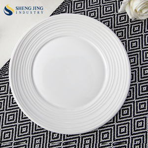 Vaisselle en céramique de restaurant et d'hôtel, design moderne, bande gaufrée, personnalisée, <span class=keywords><strong>blanche</strong></span>, <span class=keywords><strong>service</strong></span> de <span class=keywords><strong>table</strong></span> - Product Image 2