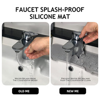Vente en gros de tapis absorbant en silicone pour robinet, protection contre les éclaboussures d'eau, protecteur de comptoir d'évier
