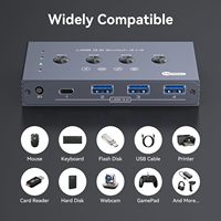 USB 3.2 Anahtarlayıcı, 4 Bilgisayar 1 USBC ve 3 USBA Cihazını Ortaklaşa Kullanır, 10Gbps 4 Portlu USB Anahtarlayıcı
