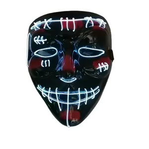Nuovi Arrivi consegna Veloce di Vendita Calda Maschera di Halloween Ha Portato Al Neon Incandescente Legare di El del partito di Rave di maschera di carnevale Legare di El Maschera