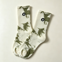 Chaussettes en coton pour femmes, personnalisées avec broderie tie-dye, faible MOQ, création de votre propre motif et logo, vente en gros
